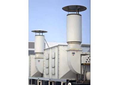 Dry exhaust gas purification tower